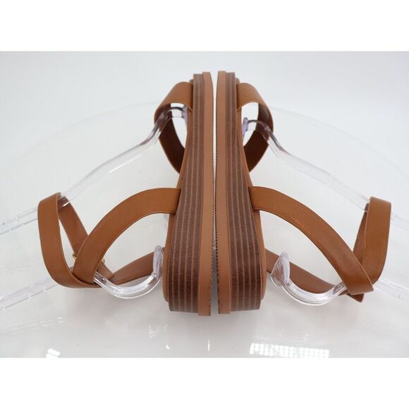 Steve Madden Tristian Sandals Womens 10M Brown Leather Ankle Strap Flatform Shoe - Picture 7 of 11
